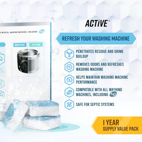 ACTIVE Washing Machine Cleaner Descaler 24 tabs pack 2