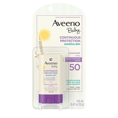 Aveeno Baby Continuous Protection Sensitive Skin Face Stick with Broad Spectrum SPF 50 0.47 oz