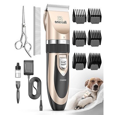 Oneisall Dog Shaver Clippers Low Noise Rechargeable Cordless Electric